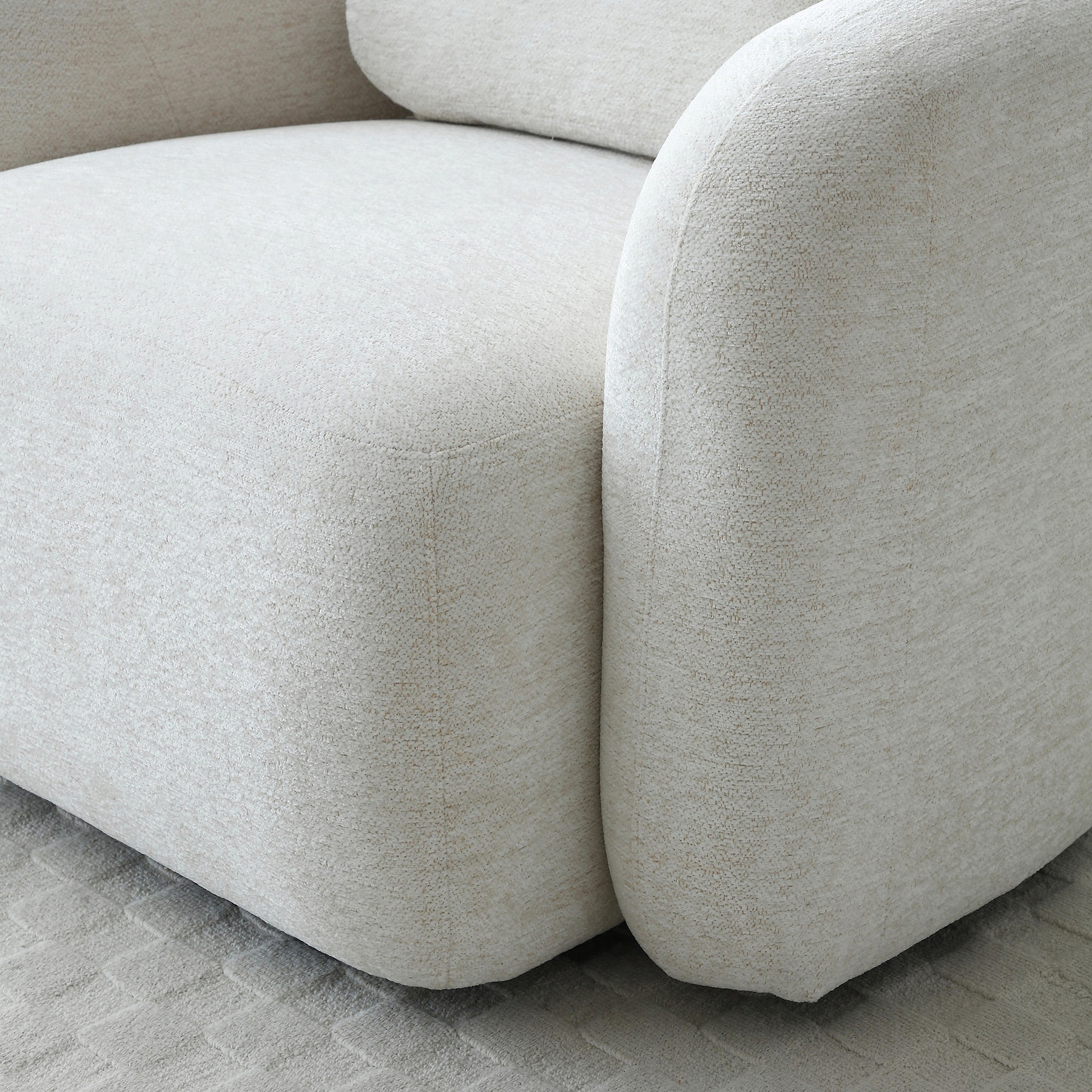 Irving Chenille Swivel Chair Natural from Roseland Furniture