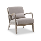 Avery Whitewashed Frame Oatmeal Linen Chair from Roseland Furniture