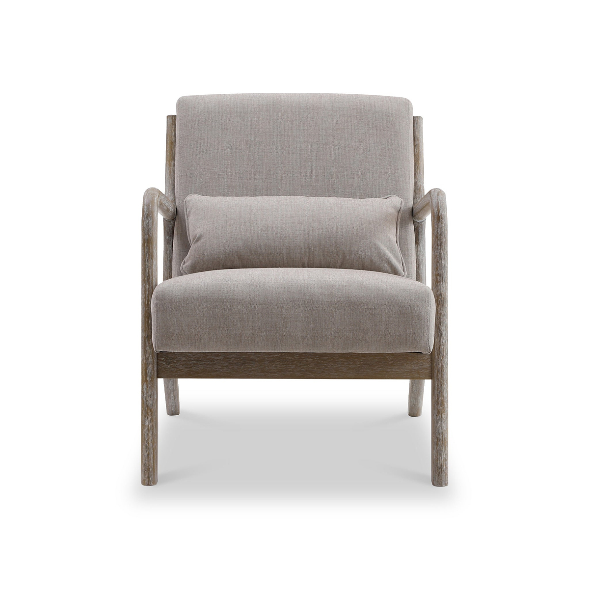 Avery Whitewashed Frame Oatmeal Linen Chair from Roseland Furniture