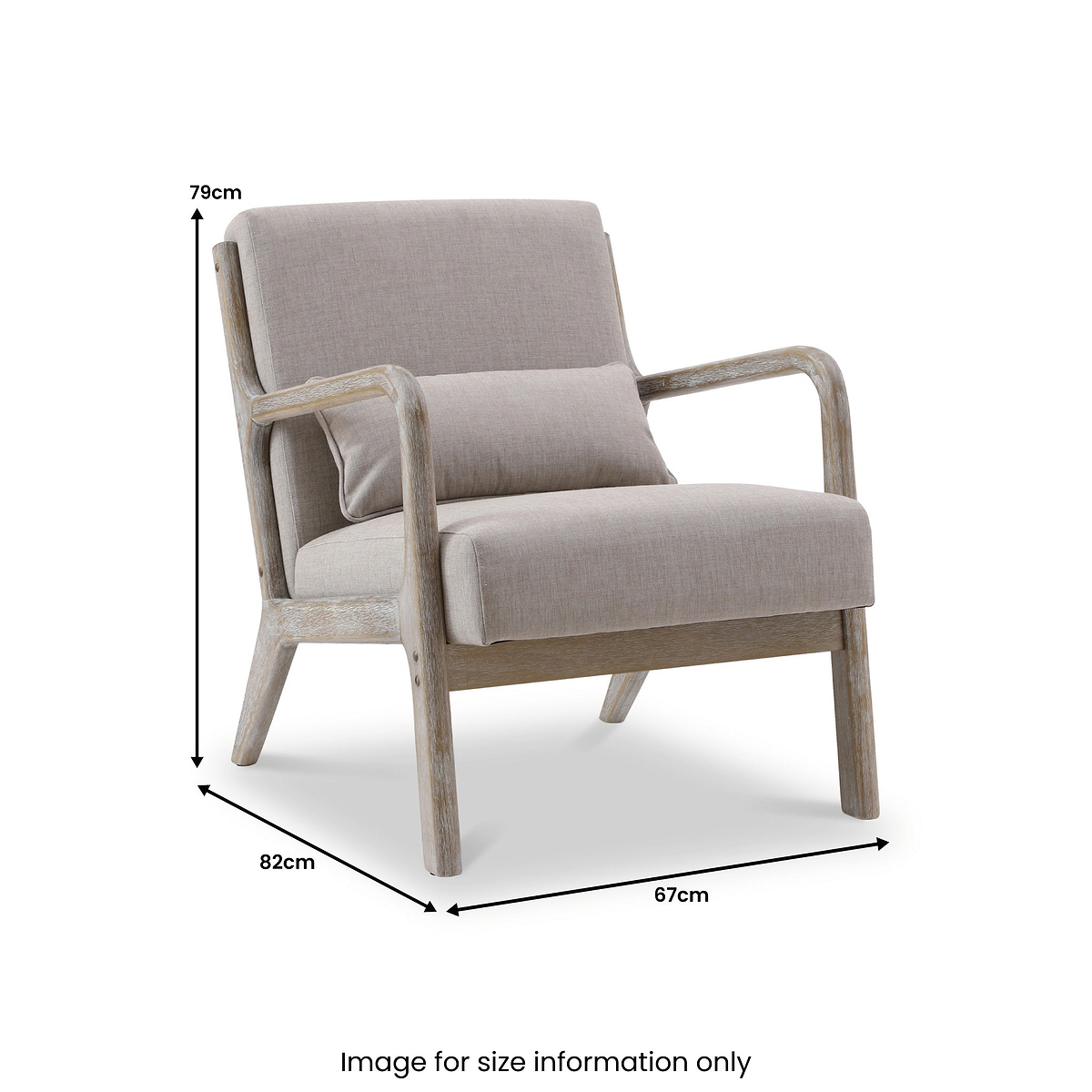 Avery Whitewashed Frame Oatmeal Linen Chair from Roseland Furniture