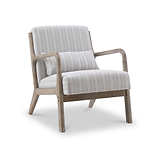 Avery Whitewashed Frame Chenille Stripe Chair from Roseland Furniture