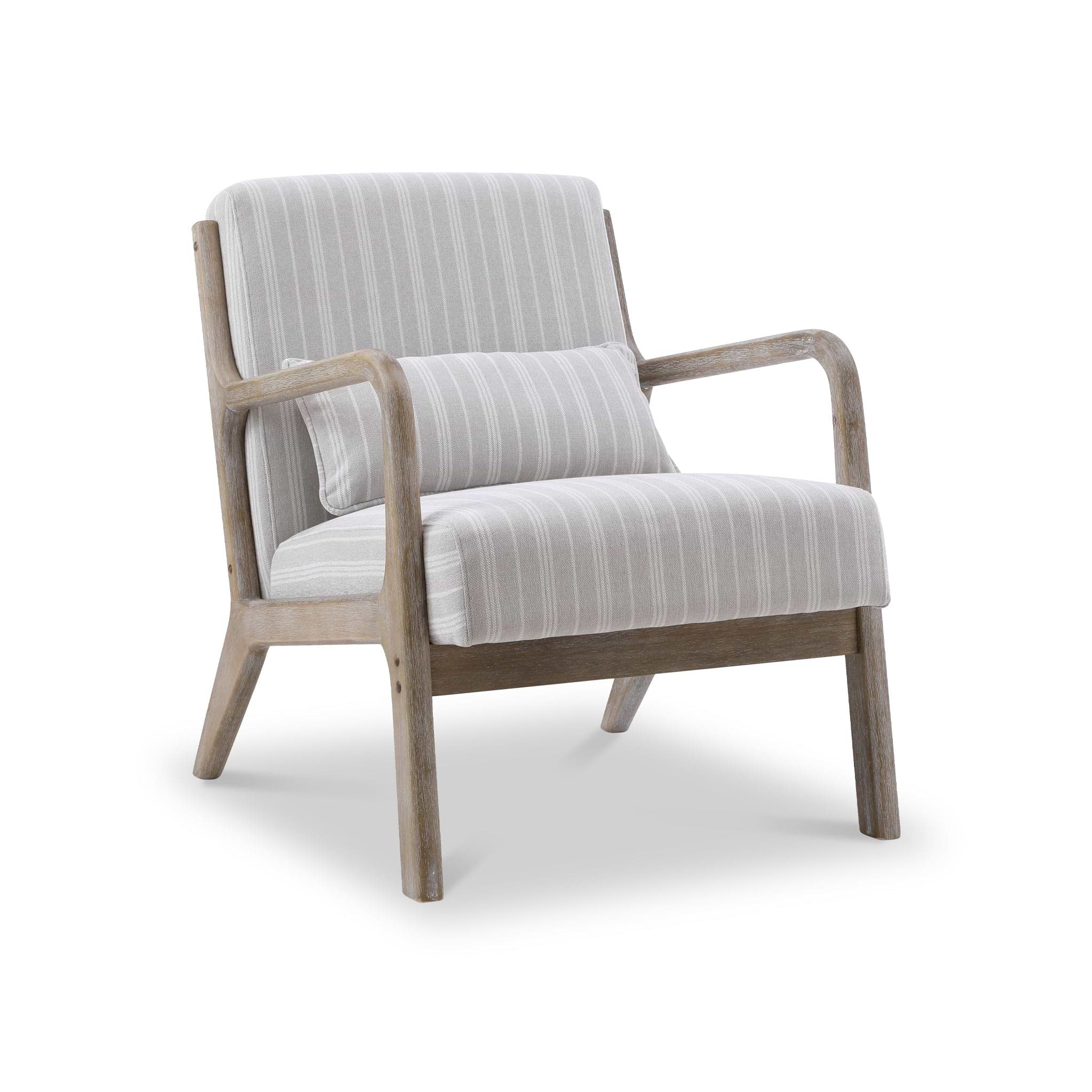 Avery Whitewashed Frame Chenille Stripe Chair from Roseland Furniture