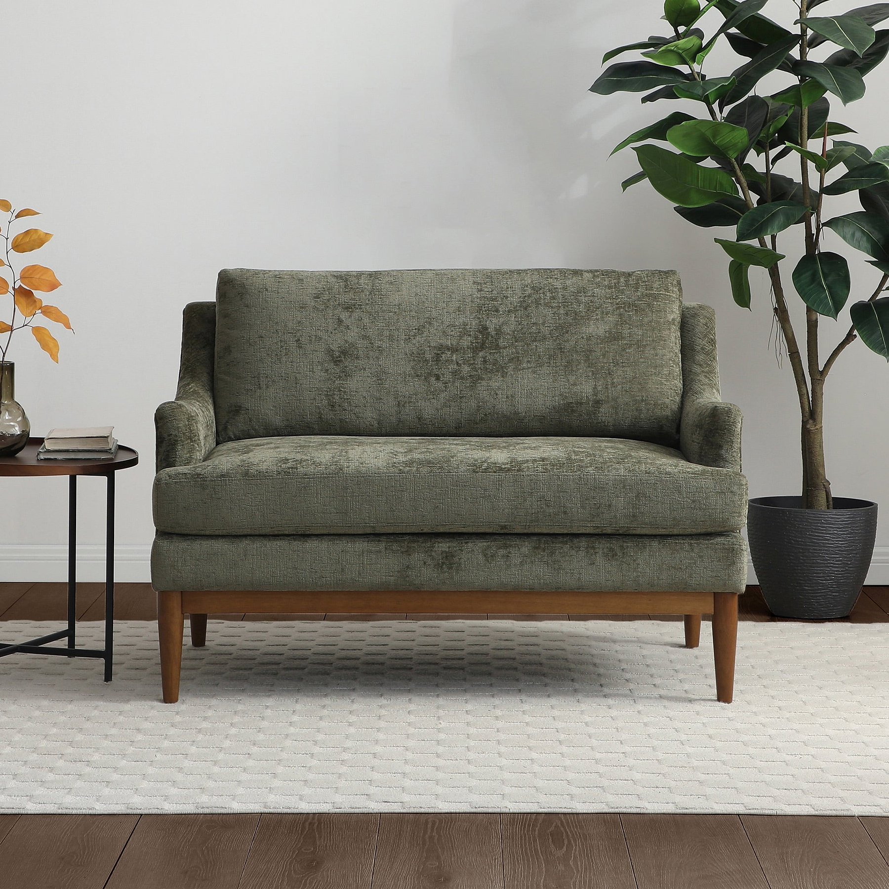 Kendrick Chenille 2 Seater Sofa Olive from Roseland Furniture