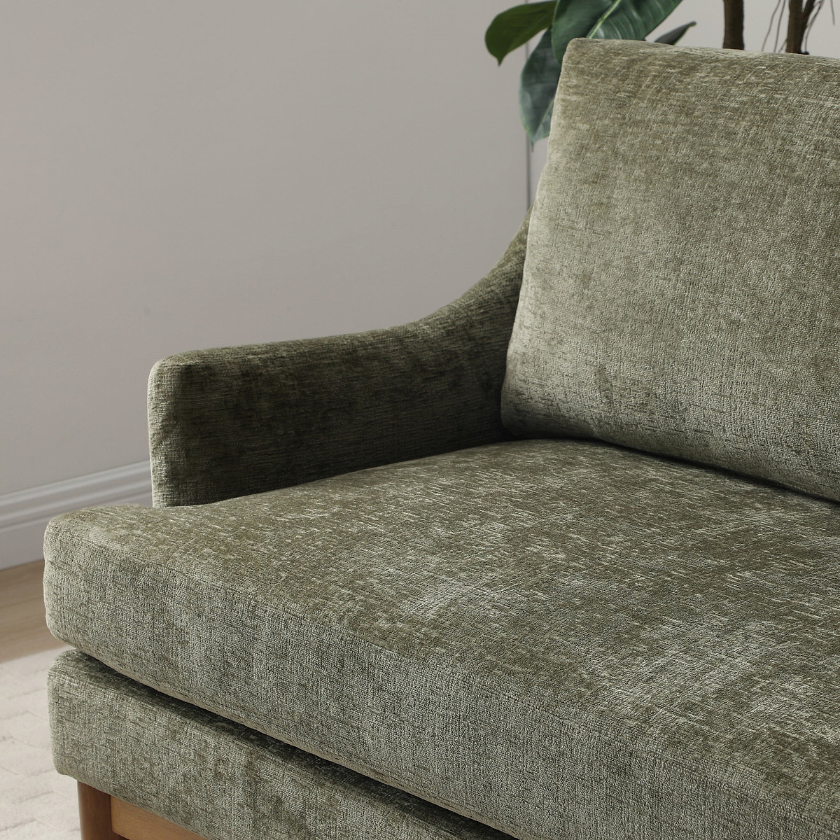 Kendrick Chenille 2 Seater Sofa Olive from Roseland Furniture