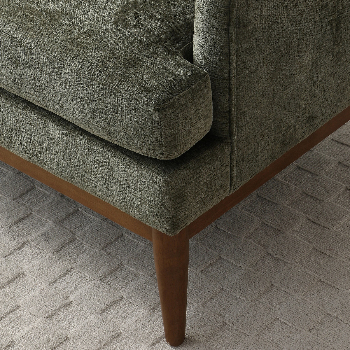 Kendrick Chenille 2 Seater Sofa Olive from Roseland Furniture