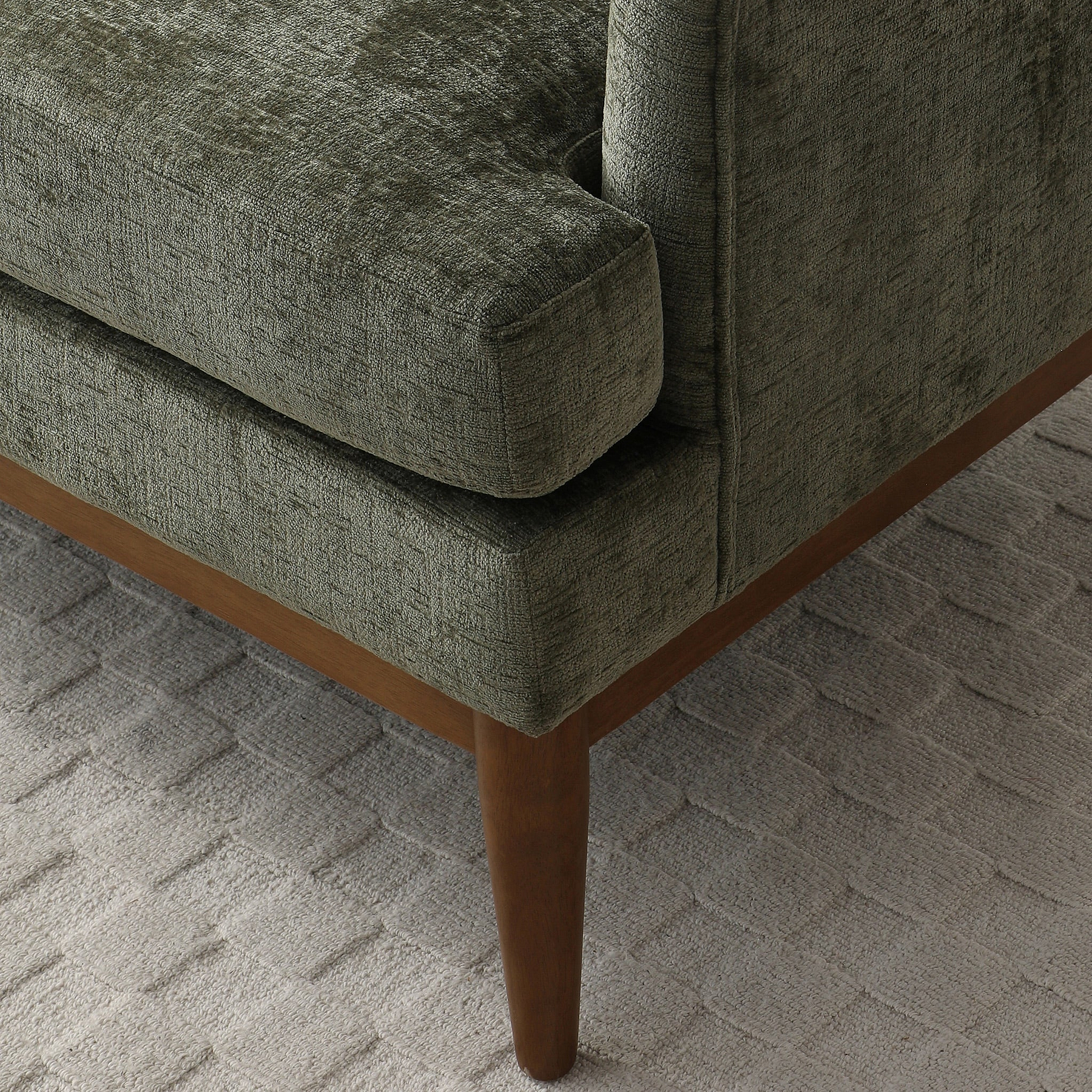 Kendrick Chenille 2 Seater Sofa Olive from Roseland Furniture