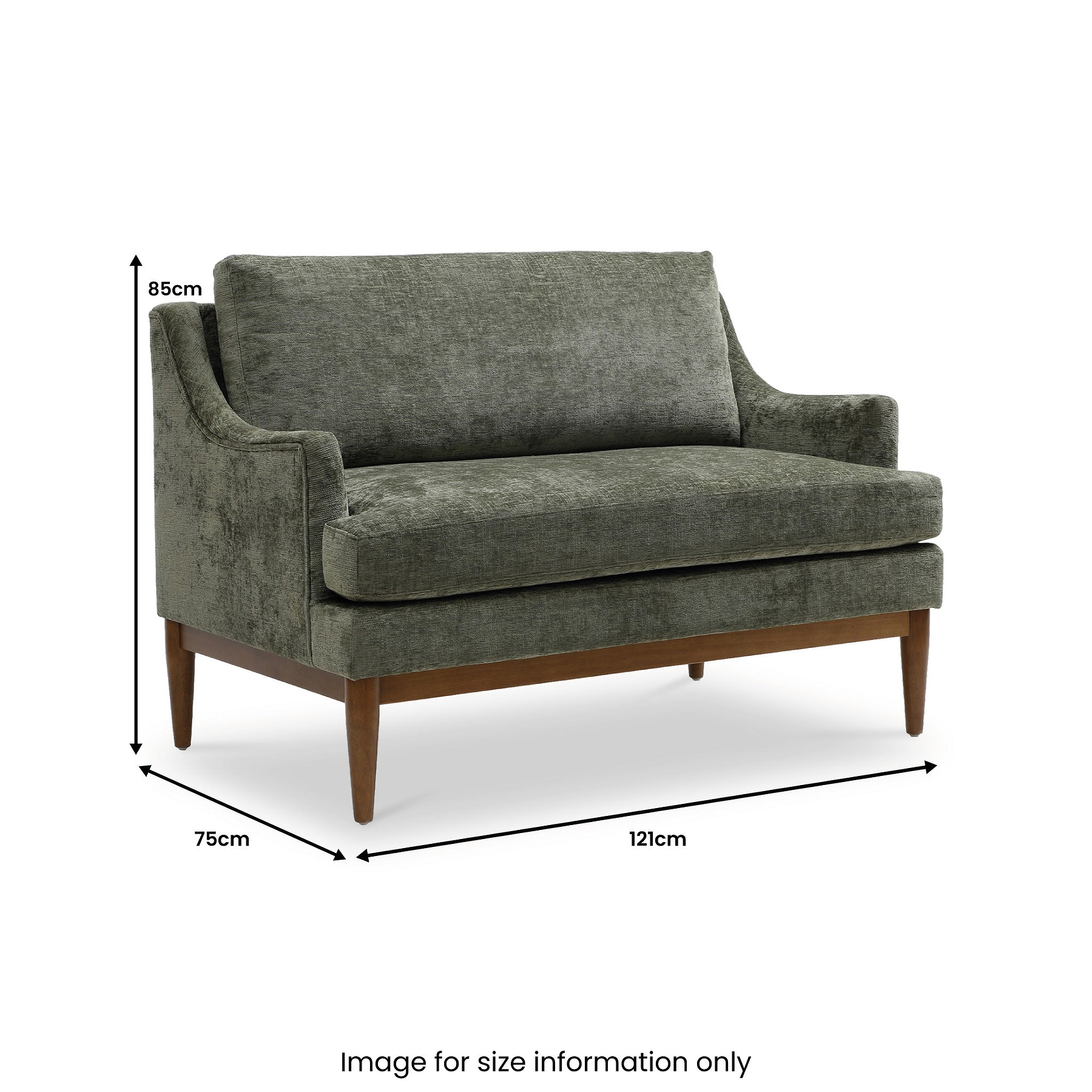 Kendrick Chenille 2 Seater Sofa Olive from Roseland Furniture