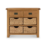 Zelah Oak Small Sideboard with Baskets from Roseland Furniture