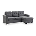 Winslet Button Back Chaise Sofabed Grey from Roseland Furniture