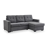 Winslet Button Back Chaise Sofabed Grey from Roseland Furniture