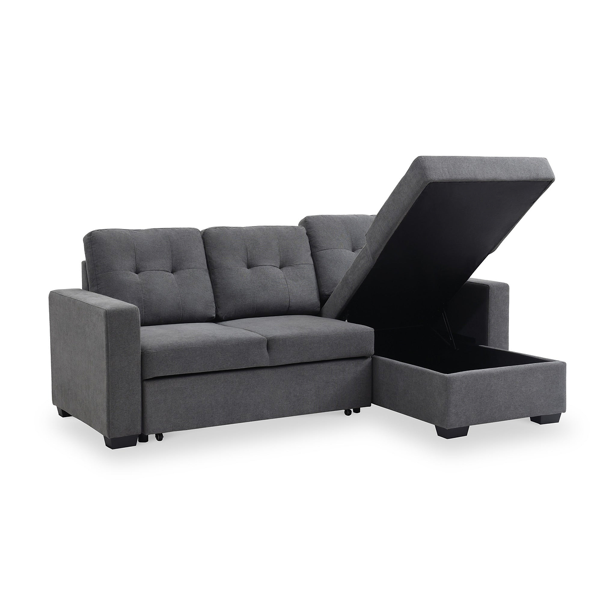 Winslet Button Back Chaise Sofabed Grey from Roseland Furniture