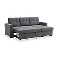 Winslet Button Back Chaise Sofabed Grey from Roseland Furniture