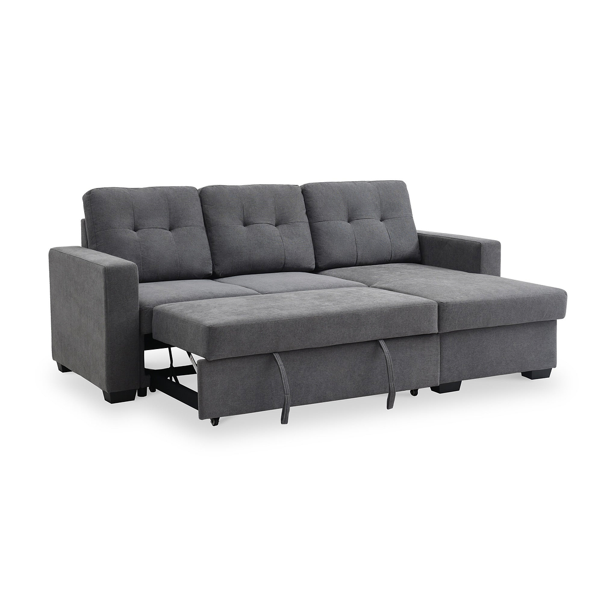 Winslet Button Back Chaise Sofabed Grey from Roseland Furniture