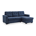 Winslet Button Back Chaise Sofabed Navy from Roseland Furniture