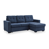 Winslet Button Back Chaise Sofabed Navy from Roseland Furniture