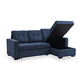 Winslet Button Back Chaise Sofabed Navy from Roseland Furniture