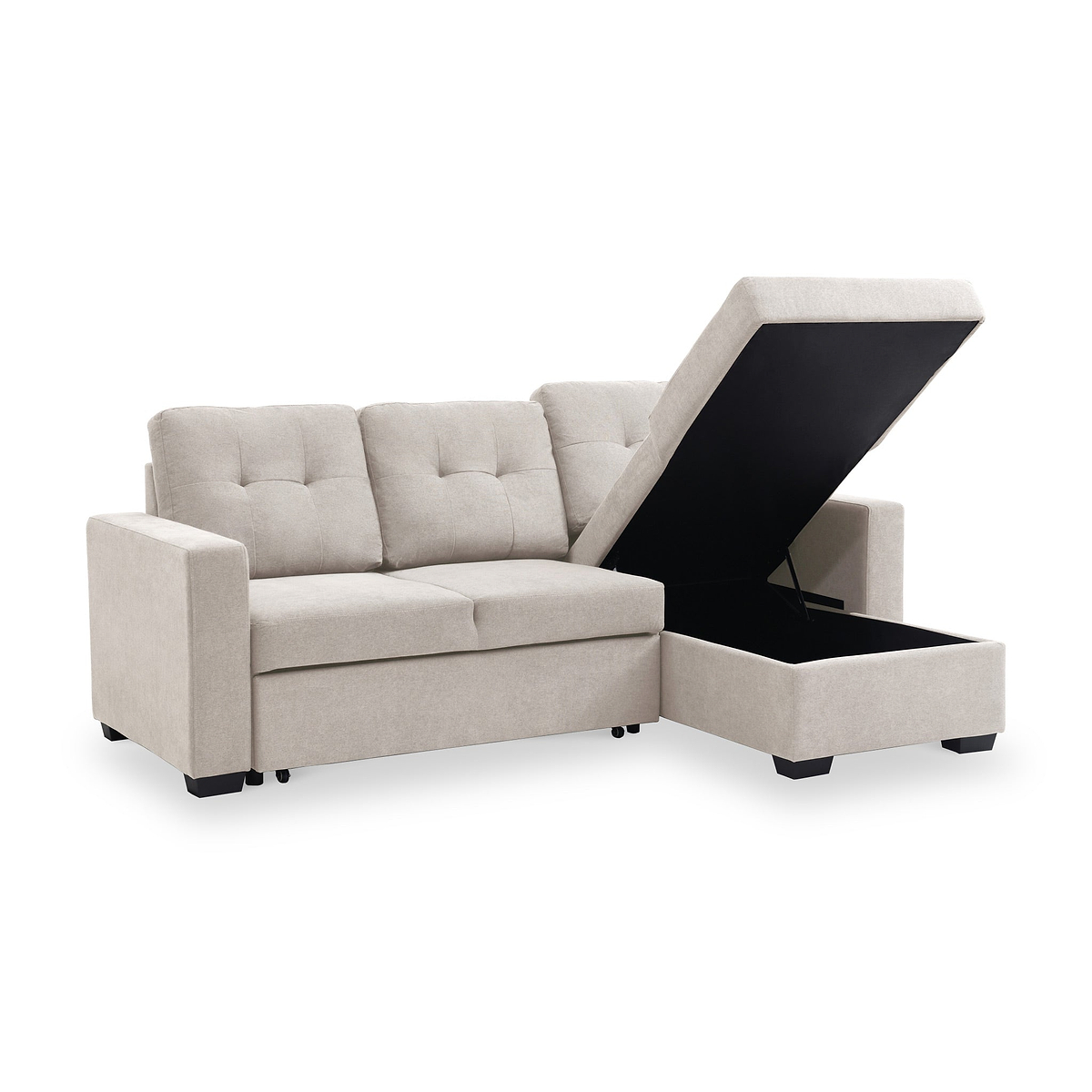 Winslet Button Back Chaise Sofabed Natural from Roseland Furniture