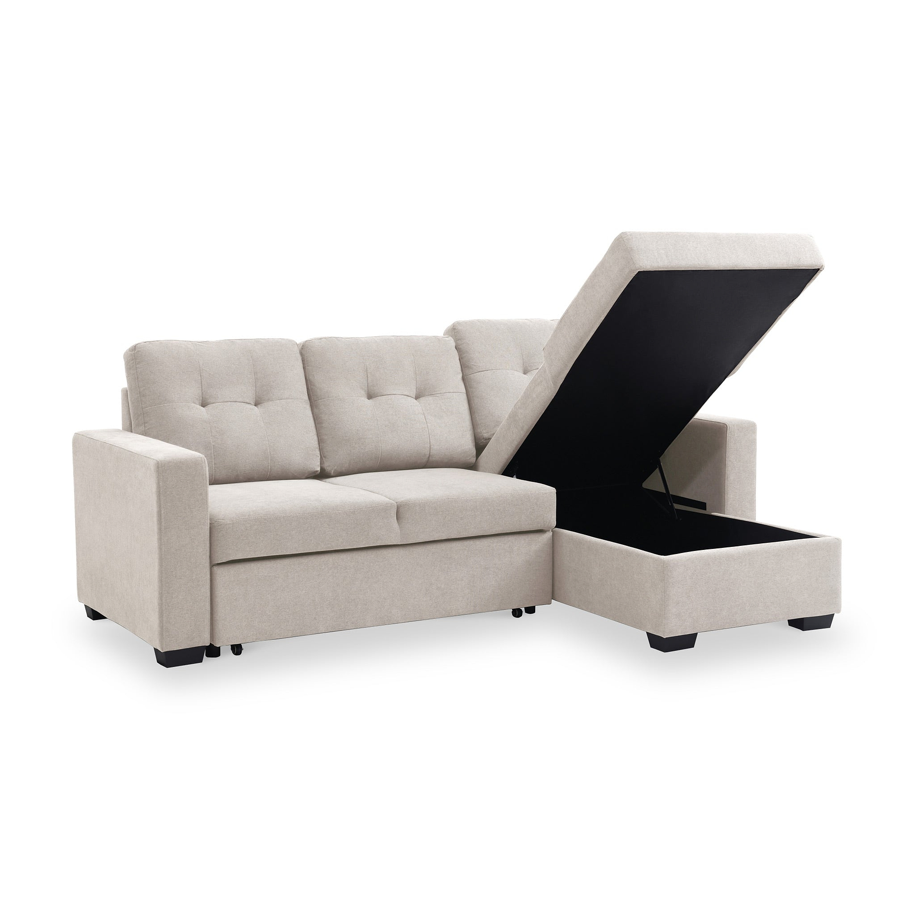 Winslet Button Back Chaise Sofabed Natural from Roseland Furniture