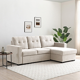 Winslet Button Back Chaise Sofabed Natural from Roseland Furniture
