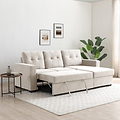 Winslet Button Back Chaise Sofabed Natural from Roseland Furniture