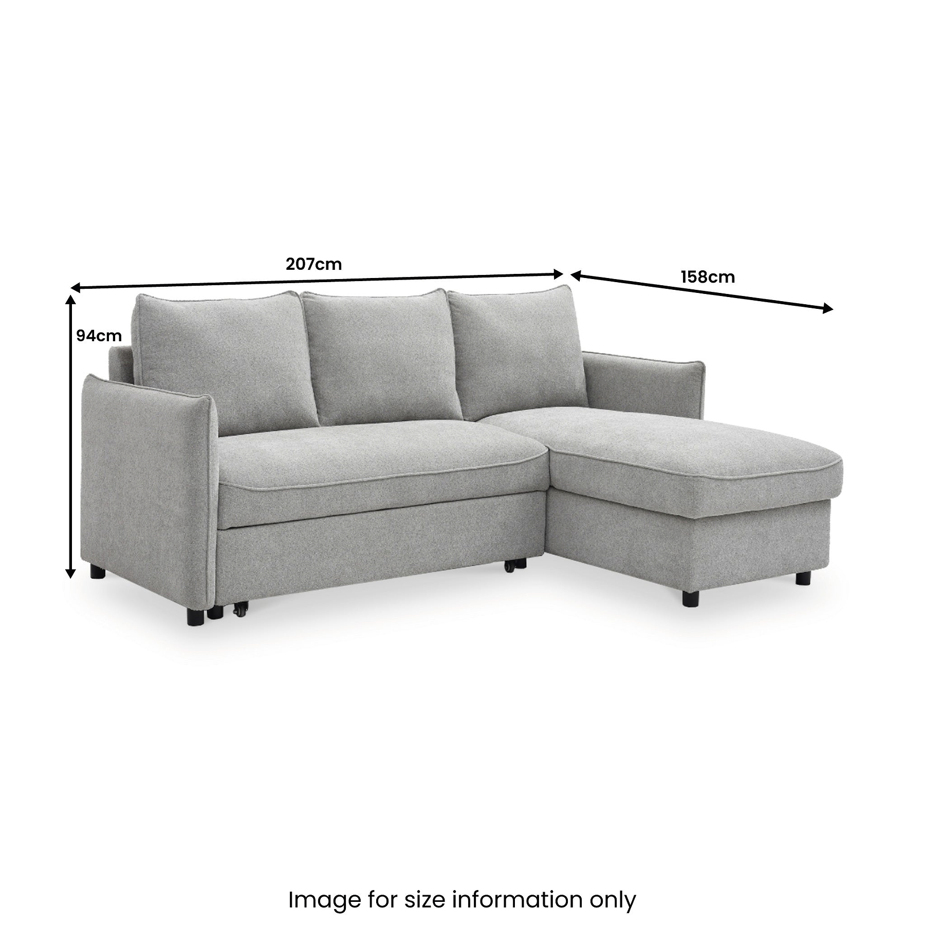 Keya Boucle Pop Up Chaise Sofa Bed from Roseland Furniture