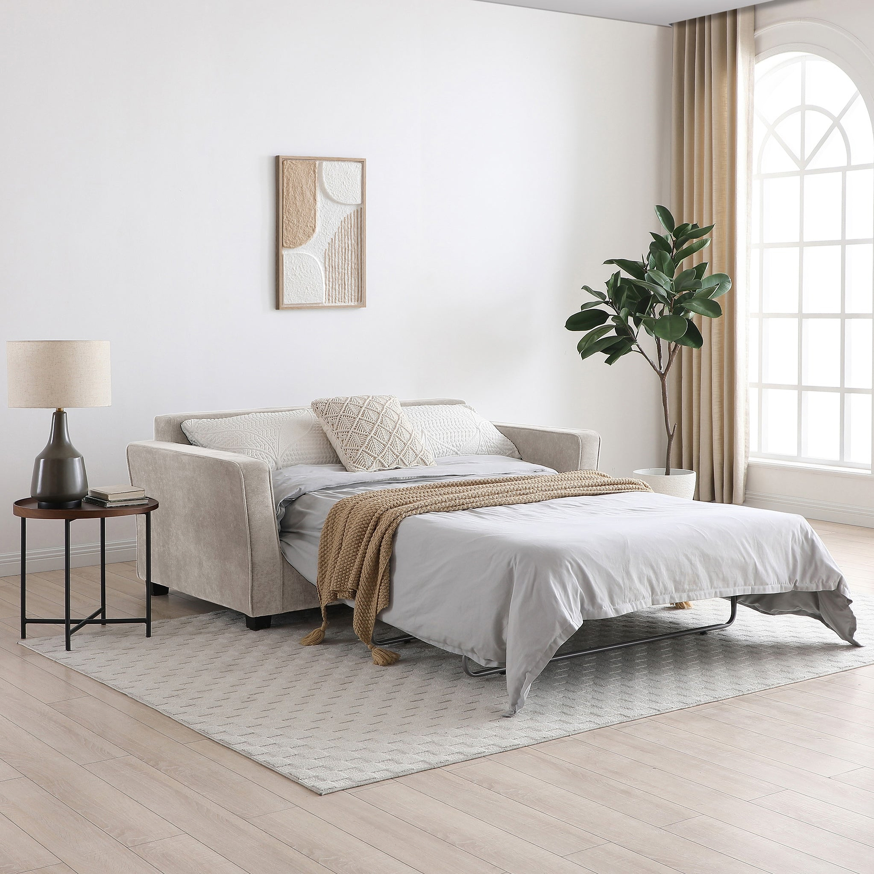Westcott Natural 2 Seater Sofa Bed With Foam Mattress from Roseland Furniture
