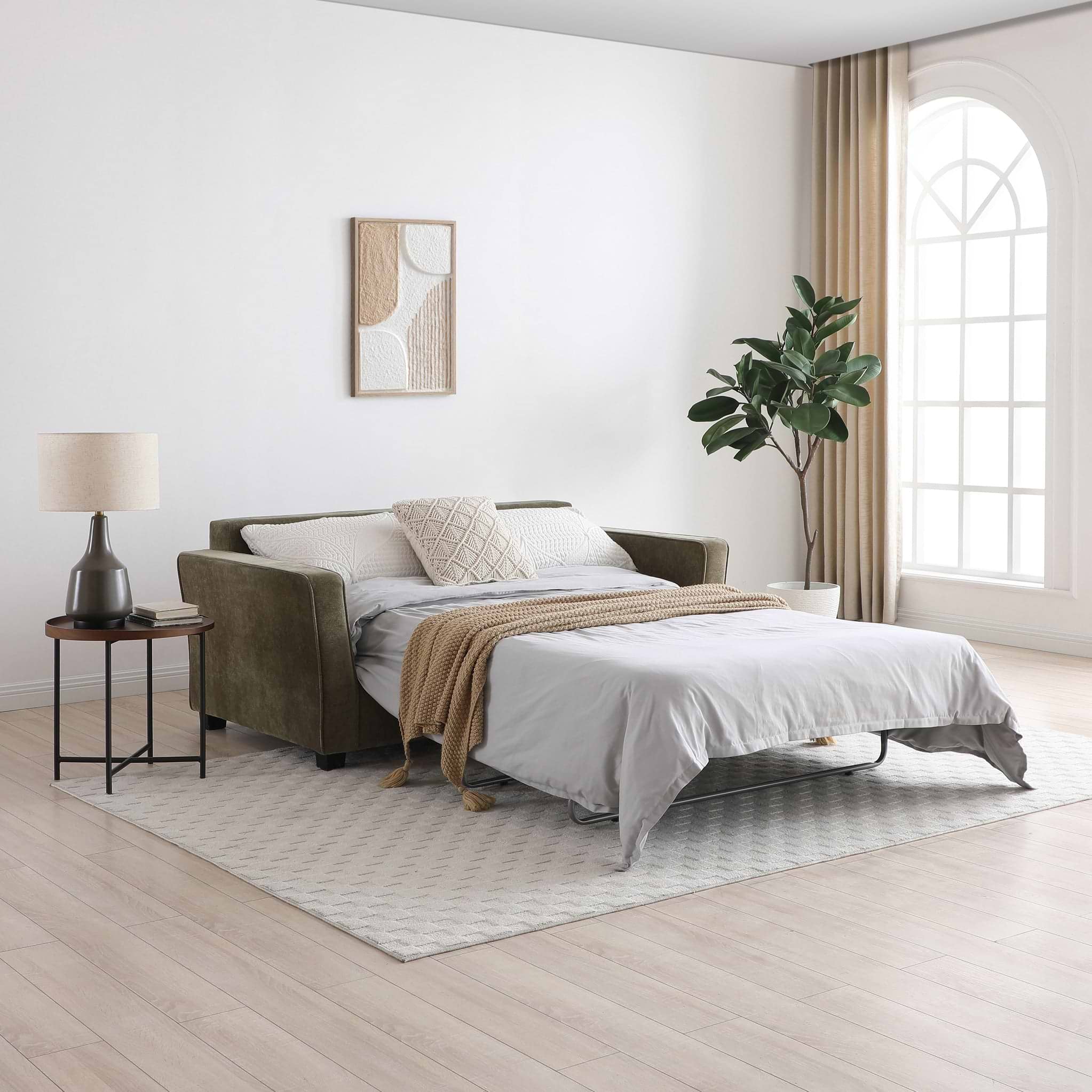 Westcott Olive 2 Seater Sofa Bed With Foam Mattress from Roseland Furniture