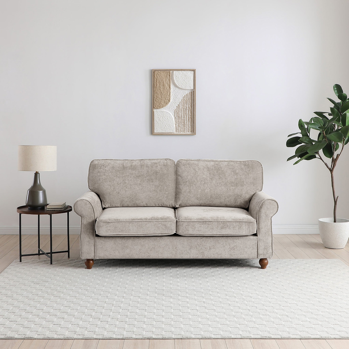 Blythe Natural 2 Seater Sofa Bed With Foam Mattress from Roseland Furniture