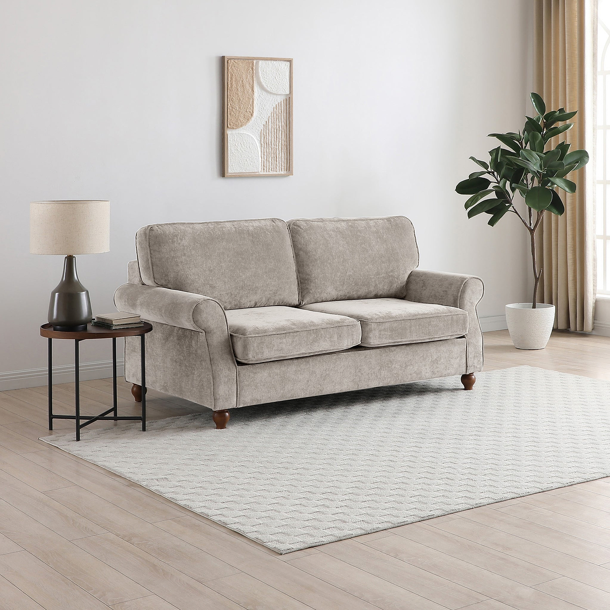 Blythe 2 Seater Sofa Bed W Pocket Mattress Natural from Roseland Furniture