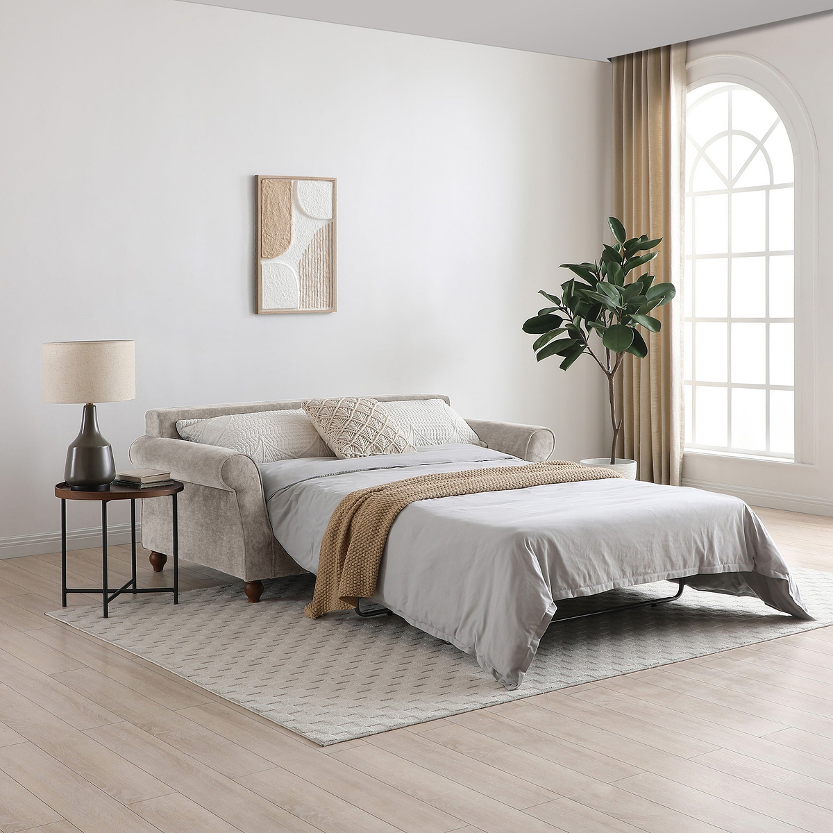 Blythe 2 Seater Sofa Bed W Pocket Mattress Natural from Roseland Furniture