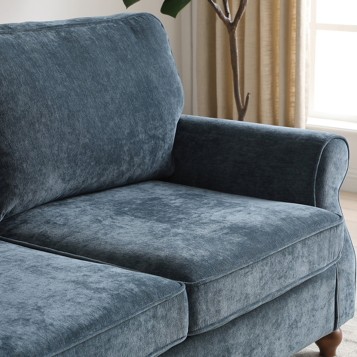 Blythe 2 Seater Sofa Bed w Pocket Mattress Navy from Roseland Furniture