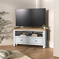 Farrow Grey Corner TV Stand by Roseland Furniture - Lifestyle Shot