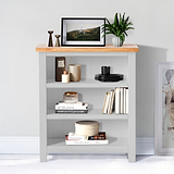 Farrow Grey Low Bookcase for living roome