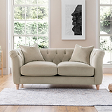 Clarence Putty Velvet Chesterfield 2 Seater couch for living room