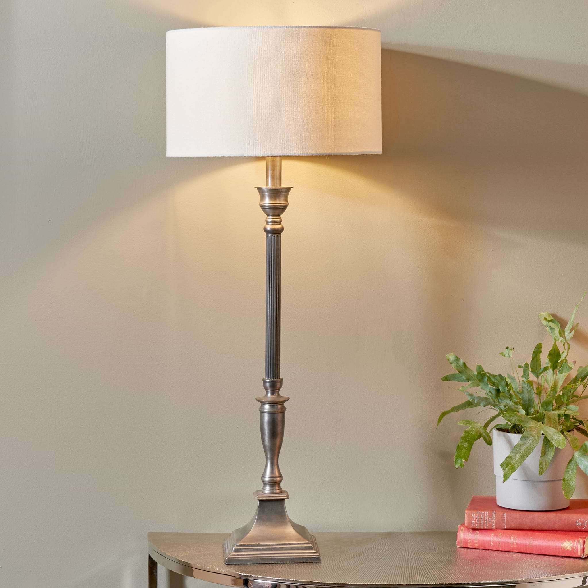 Canterbury Antique Silver Metal Table Lamp