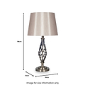 Jenna Silver Metal Twist Detail Table Lamp from Roseland Furniture