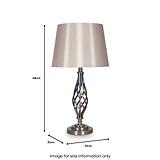 Jenna Silver Metal Twist Detail Table Lamp from Roseland Furniture