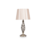 Jenna Antique Brass Metal Twist Detail Table Lamp from Roseland Furniture