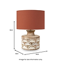 Kingsbury White Wash Large Carved Wood Table Lamp