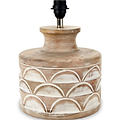 Kingsbury White Wash Large Carved Wood Table Lamp