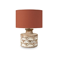 Kingsbury White Wash Large Carved Wood Table Lamp