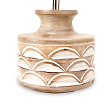 Kingsbury White Wash Carved Wood Table Lamp