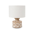 Kingsbury White Wash Carved Wood Table Lamp