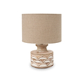 Kingsbury White Wash Carved Wood Table Lamp