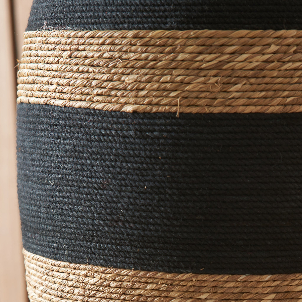 Kalutara Black and Natural Sea Grass Tall Table Lamp