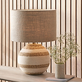 Talalla Cream and Natural Sea Grass Round Table Lamp