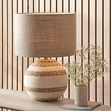 Talalla Cream and Natural Sea Grass Round Table Lamp