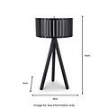 Rabanne Slatted Black Wood Tripod Table Lamp