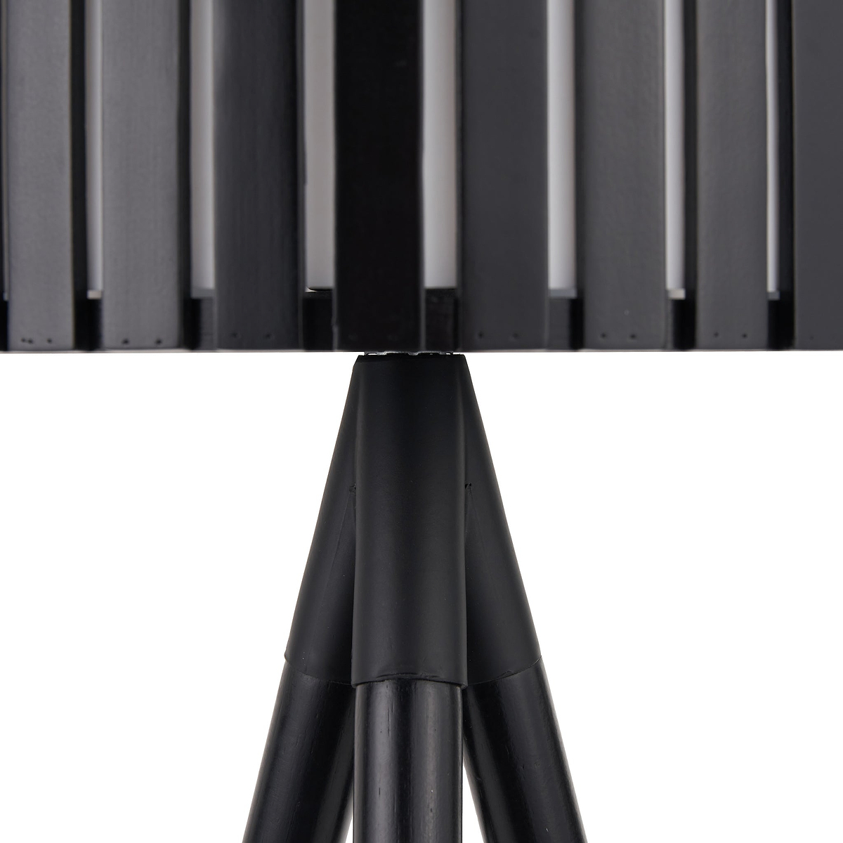 Rabanne Slatted Black Wood Tripod Table Lamp