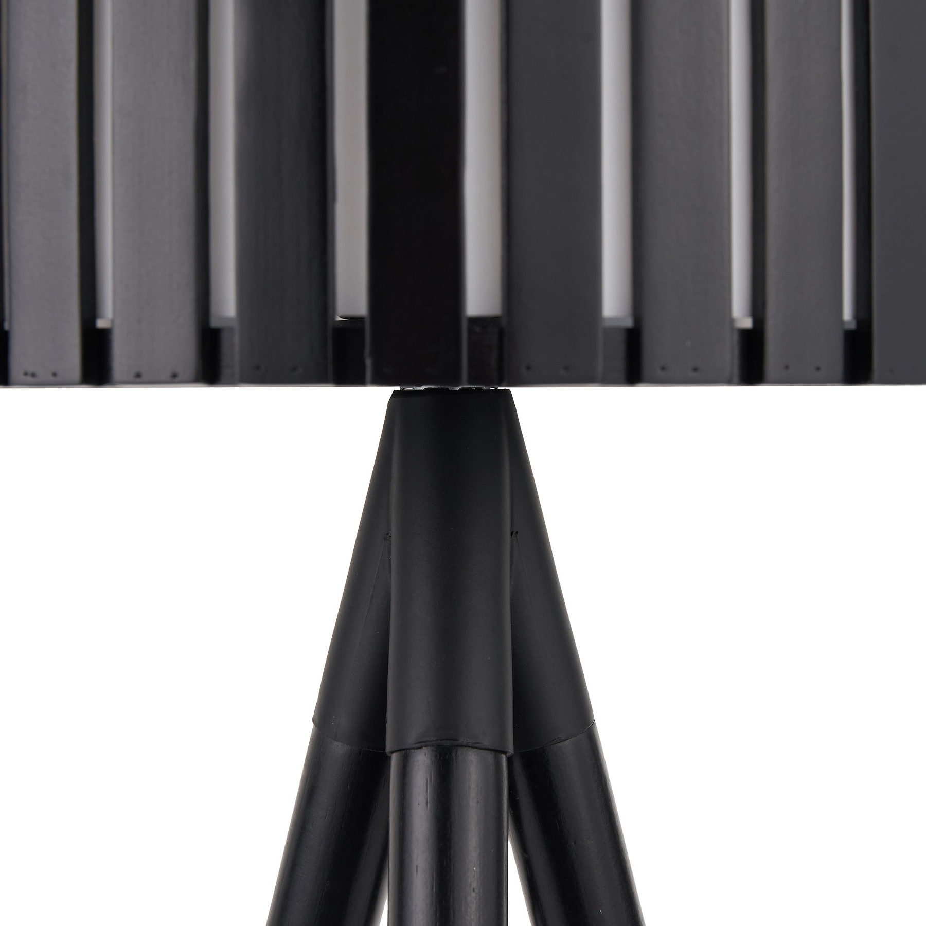 Rabanne Slatted Black Wood Tripod Table Lamp